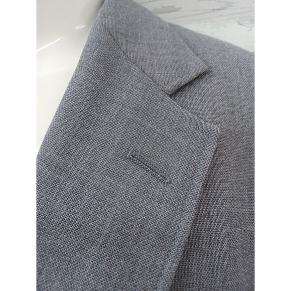 Vtg American Trend Mens Blazer Jacket Gray 44R Gold Buttons - Picture 3 of 8
